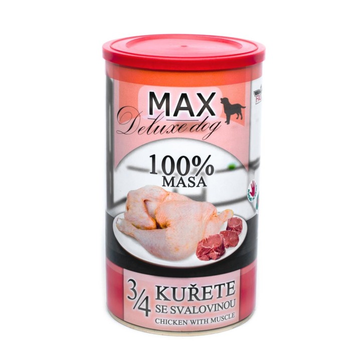 FALCO MAX - Deluxe 3/4 kury z kawałkami mięśni wołowych i wieprzowych 1200g