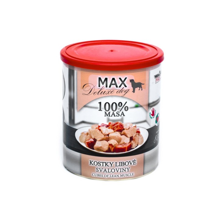 FALCO MAX Deluxe Dog Kawałki mięso wołowe i wieprzowe 800g