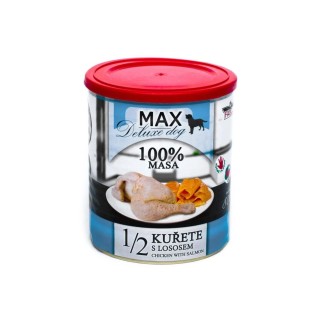 FALCO MAX Deluxe Dog 1/2 kurczaka z łososiem 800g